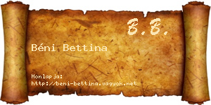 Béni Bettina névjegykártya